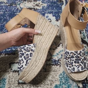 Marc Fisher leopard print wedges
